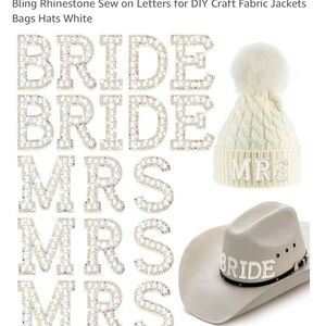 Sparkly Rhinestone 'MRS' and 'BRIDE' Letters